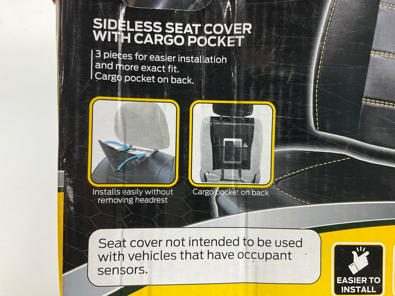 Plasticolor 8626 Deluxe Sideless Black Vinyl Seat Cover With Chevy Logo