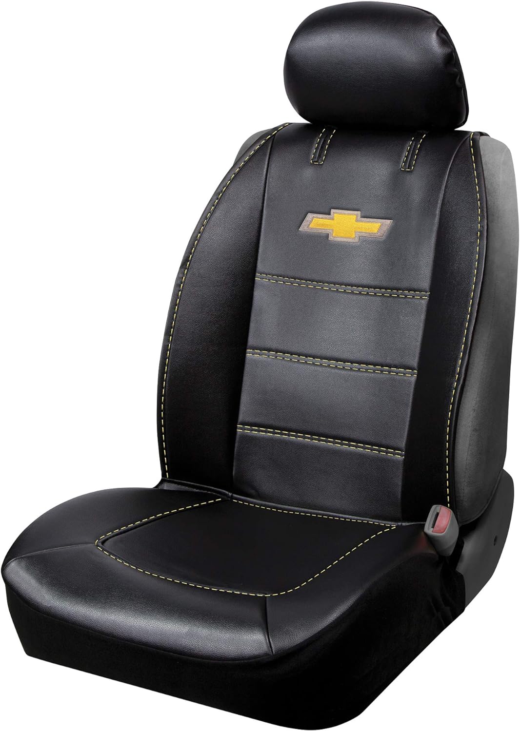 Plasticolor 8626 Deluxe Sideless Black Vinyl Seat Cover With Chevy Logo