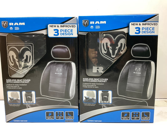 (2) Plasticolor 8628 Deluxe Sideless Seat Covers For Ram 1500 2500 3500 W/ Logo