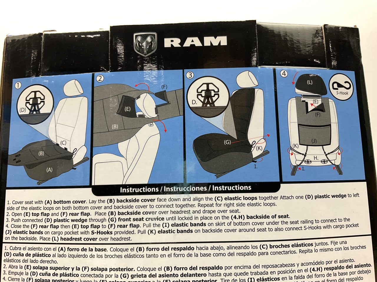 (2) Plasticolor 8628 Deluxe Sideless Seat Covers For Ram 1500 2500 3500 W/ Logo