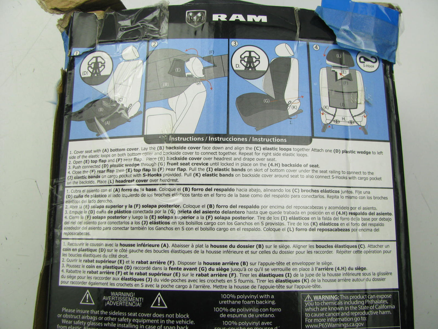Plasticolor 8628 Deluxe Sideless Seat Cover For Ram 1500 2500 3500 Pickup W Logo