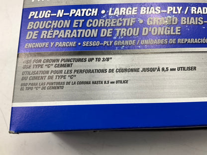 Plews 15-297 Large Rubber Plug-N-Patch Tire Repair Plugs, 15 / Pack