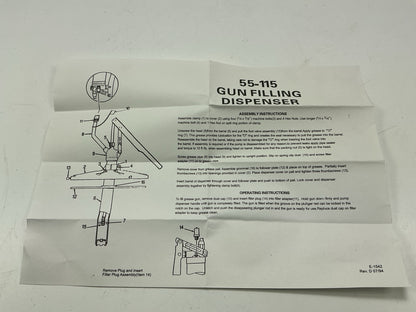INCOMPLETE Plews 55-117 Manual Grease Gun Filler Pump For 5 Gallon Plastic Pail