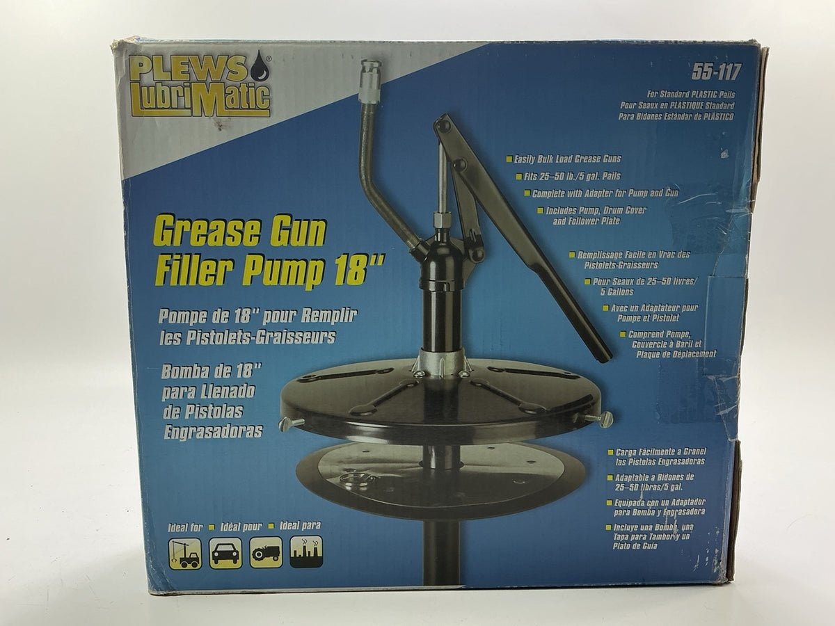 INCOMPLETE Plews 55-117 Manual Grease Gun Filler Pump For 5 Gallon Plastic Pail