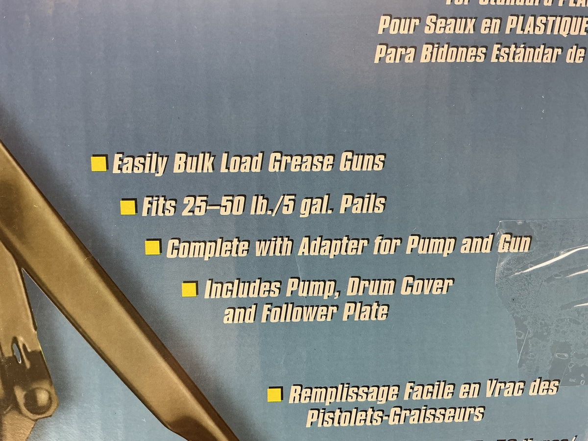 INCOMPLETE Plews 55-117 Manual Grease Gun Filler Pump For 5 Gallon Plastic Pail