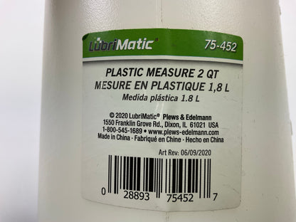 Plews 75-452 Plastic Measure Spout - 2 Quart Capacity
