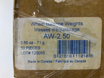 Plombco AW-2-50 Wheel Weights 2.50 Oz Each, Box Of 50