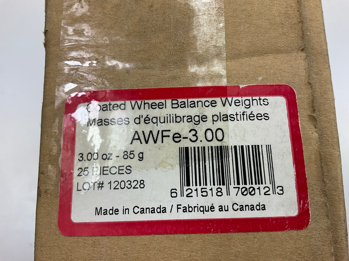 Plombco AWFE-3-00 Wheel Balancing Weights, 85 Grams 3.00 Oz Each - 25 Pcs