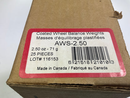 Plombco AWS-2-50 Wheel Weights 2.50 Oz Each - 25 Pcs