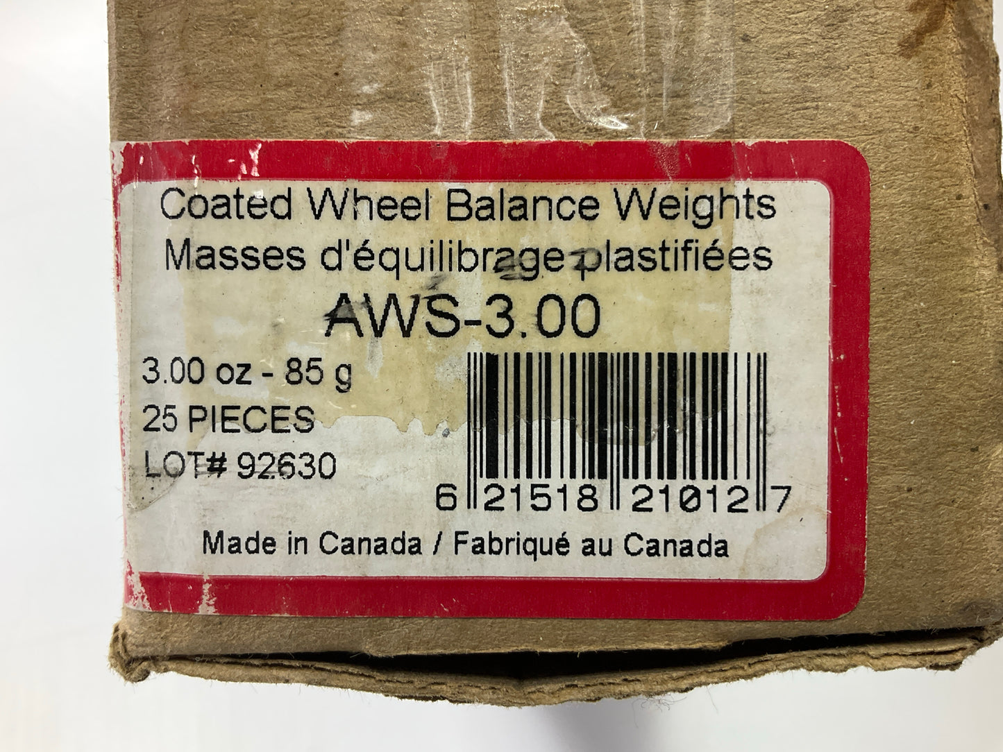 Plombco AWS-3-00 Wheel Balancing Weights 3.00 Oz - 25 Pcs