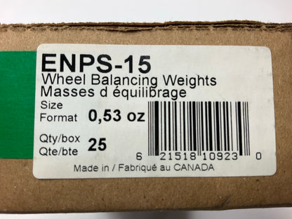 Plombco ENPS-15 Wheel Weights 0.53 Oz Each - Box Of 25