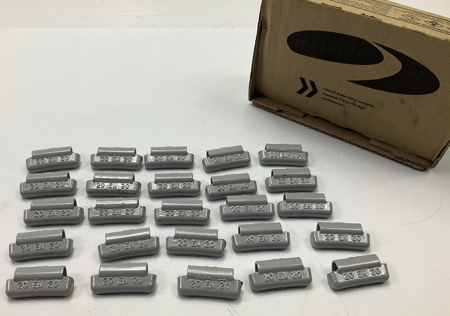 Plombco ENS-20 20-gram Lead Clip-on Wheel Weights, 25 Pcs, EN Series