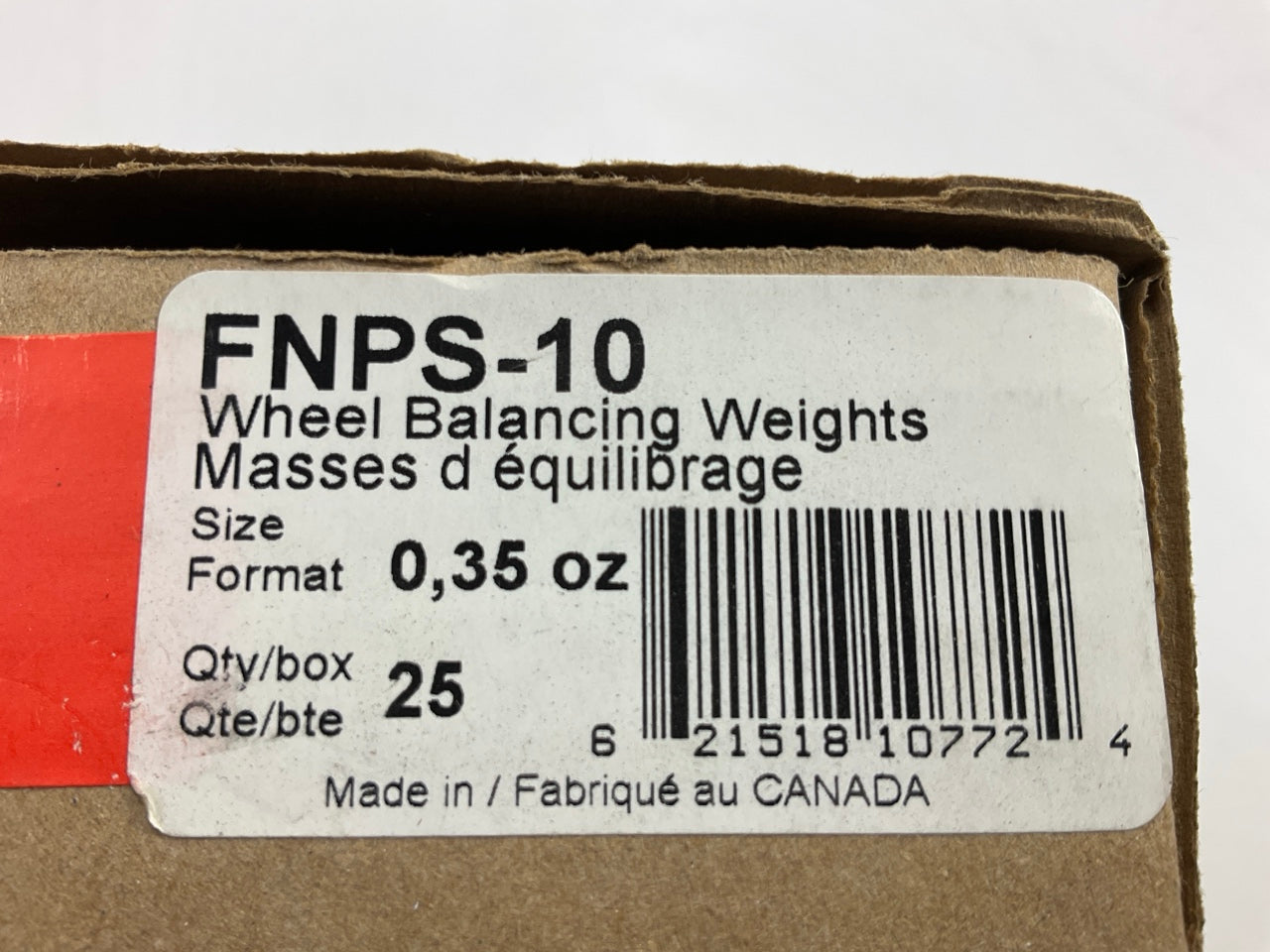 Plombco FNPS-10 Wheel Balancing Weights .35 Oz Each - Box Of 25 Pcs