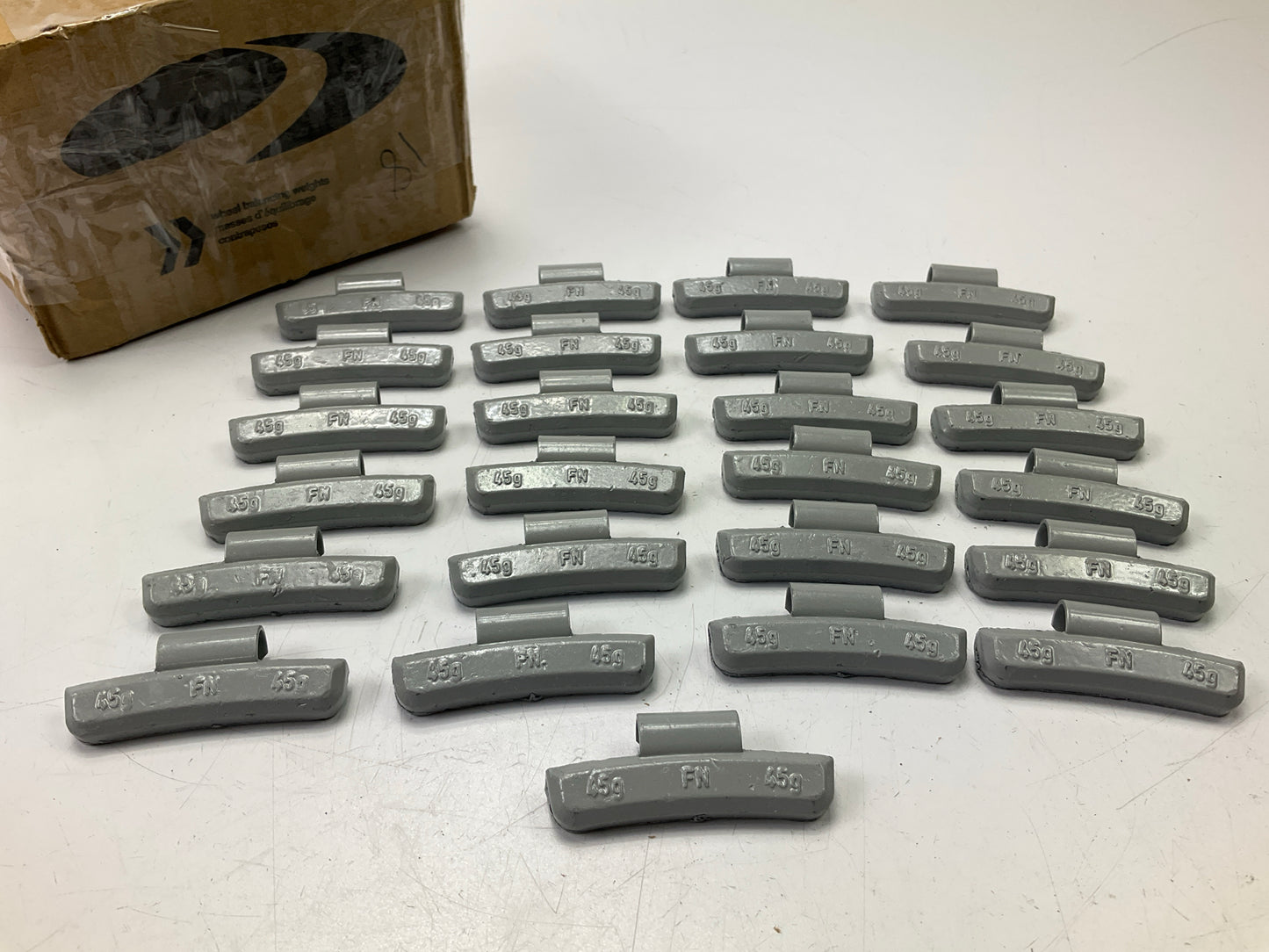 Plombco FNS45 45g 45 Gram Wheel Weights 1.59 Oz Each - 25 Pieces