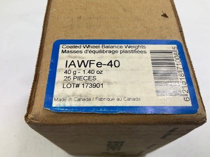 Plombco IAWFE-40 Wheel Weights, 40G 1.40 Oz Each - Box Of 25
