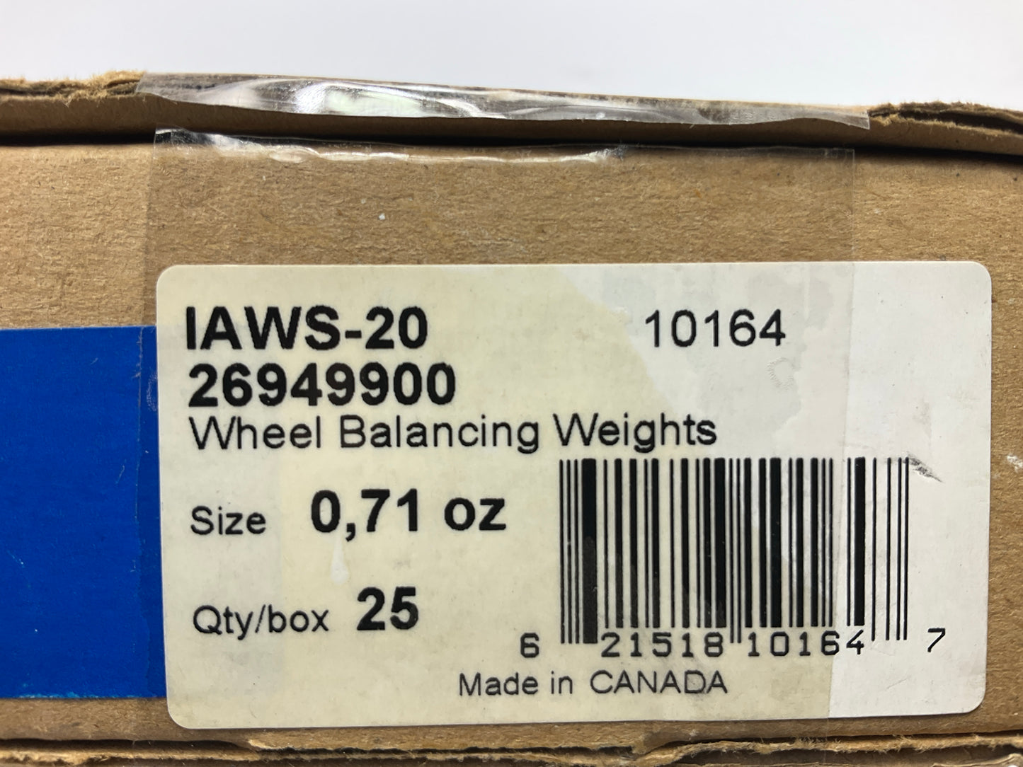 Plombco IAWS-20 Wheel Balancing Weights, 0.71 Oz - Box Of 24
