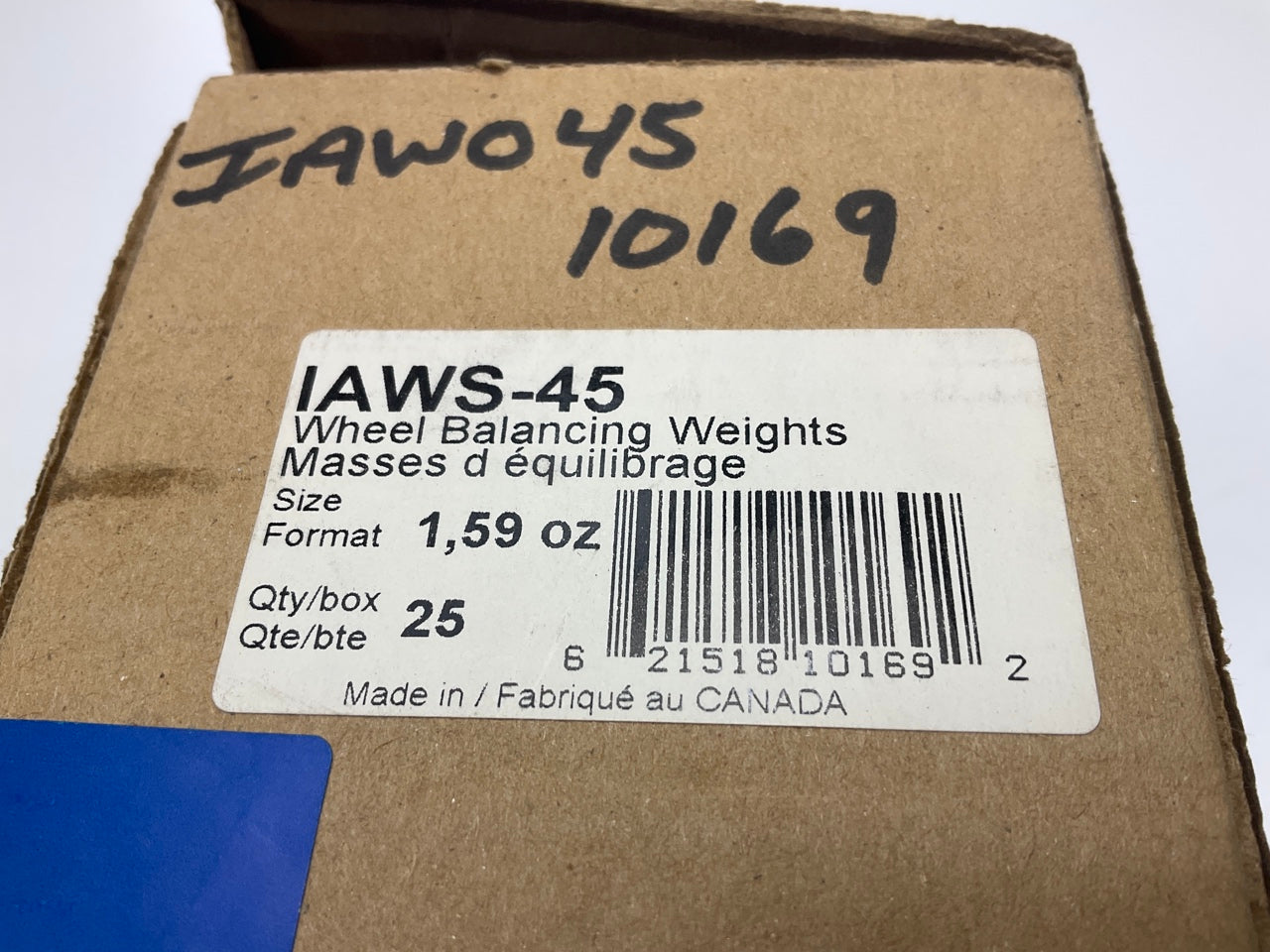 Plombco IAWS-45 Wheel Balance Weights 1.59 Oz - Box Of 25