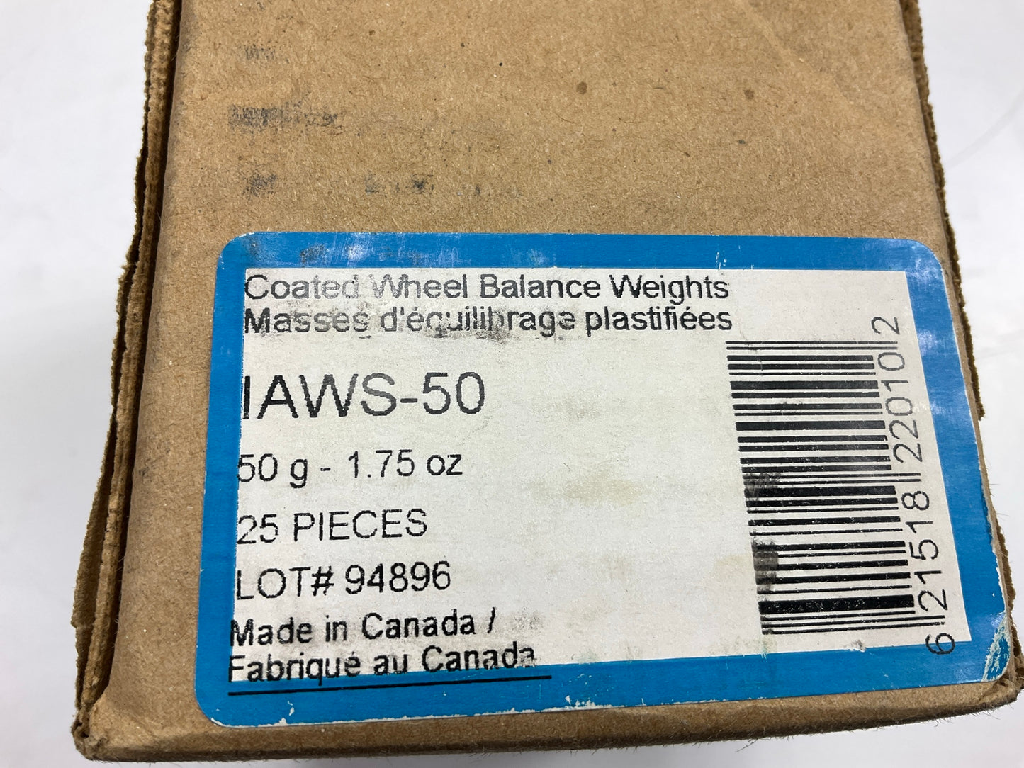 Plombco IAWS-50-25 Wheel Weights - 50 Grams, 1.75 Oz Each - Box Of 25