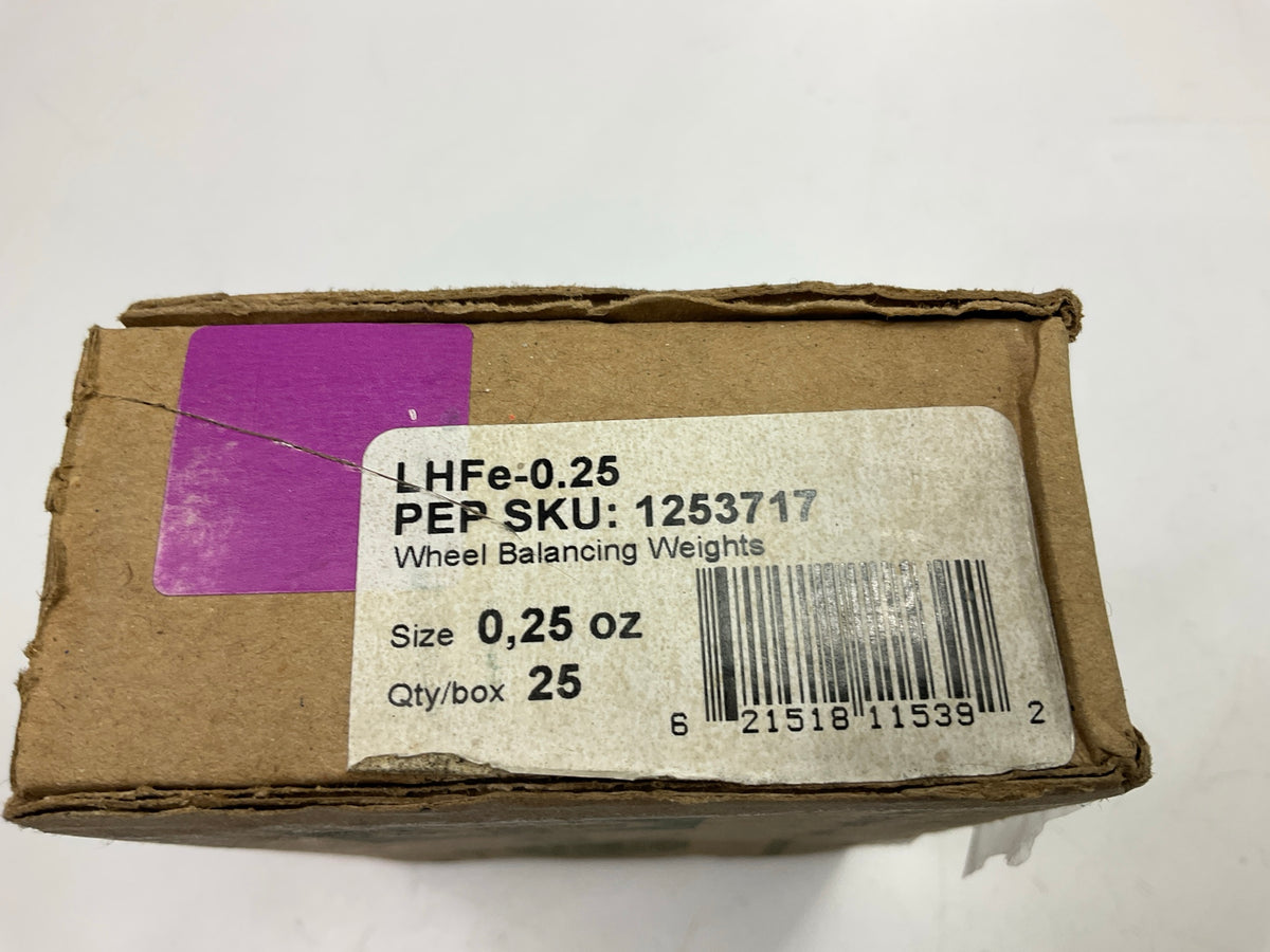 Plombco LHFE-0-25 1/4 Oz Wheel Weights 0.25 Oz, Box Of 25 Pcs