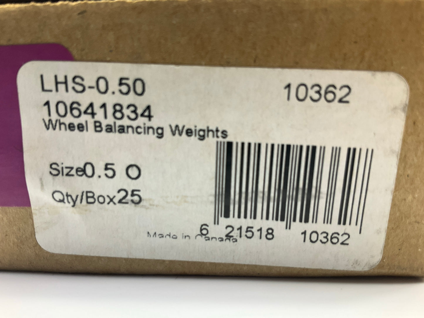 Plombco LHS-0-50 Wheel Weights LH-Series 0.50 Oz. Steel Wheel Weight - 25 / Pack