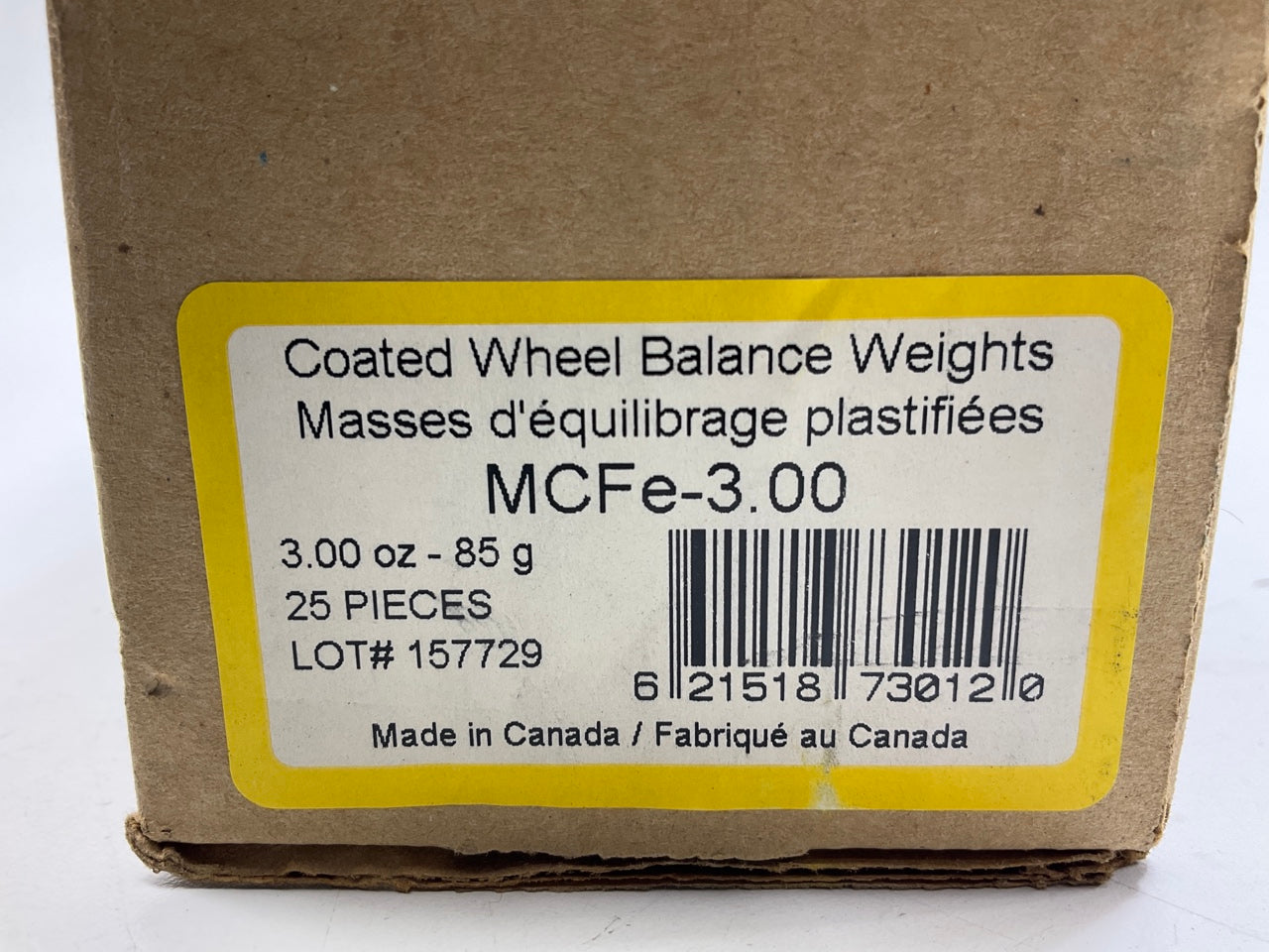 Plombco MCFE-3-00 3 Oz Wheel Weights 3.00 Oz - 85 Gram Each - Pack Of 25 Weight