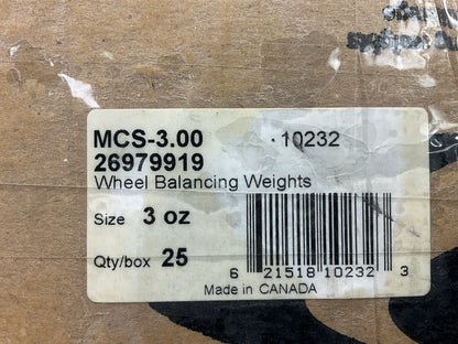 Plombco MCS-3-00 Wheel Weights 3.00 Oz - Box Of 24