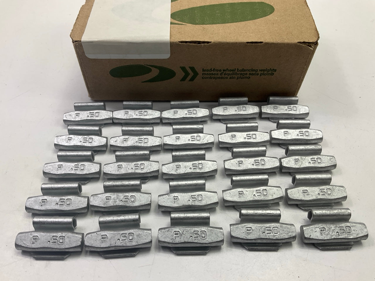 Plombco PFE-0-50-25 Wheel Weights - 0.5 Oz Each, Box Of 25 Pcs, PFE Steel