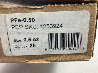 Plombco PFE-0-50-25 Wheel Weights - 0.5 Oz Each, Box Of 25 Pcs, PFE Steel