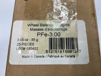 Plombco PFE-300 PFE Coated Steel 3 Oz. (85 Grams) Clip-On Wheel Weight, 25 / Pk