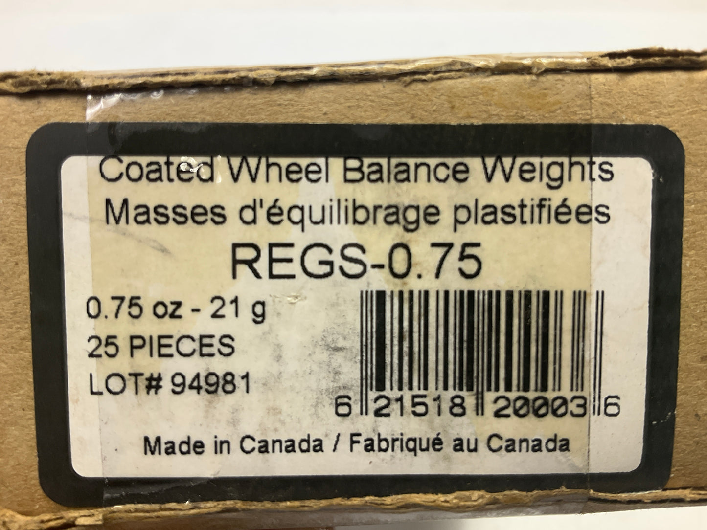 Plombco REGS-0-75 Coated Wheel Weights 21 Grams 0.75 Oz (3/4 Oz) - Pack Of 25