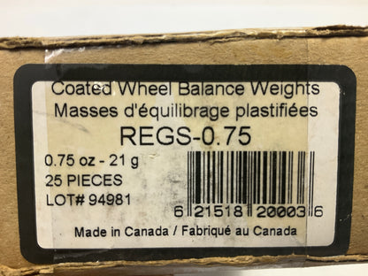 Plombco REGS-0-75 Coated Wheel Weights 21 Grams 0.75 Oz (3/4 Oz) - Pack Of 25