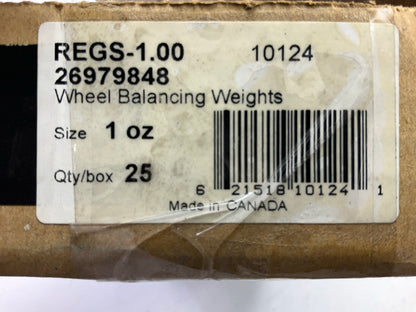 Plombco REGS-1-00 Wheel Weights 1 Oz Each - Box Of 25