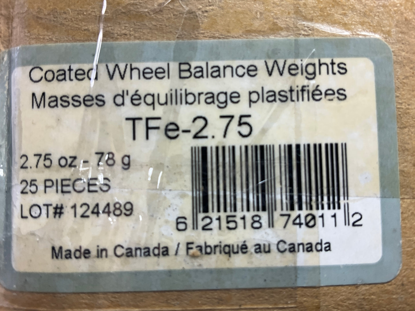 Plombco TFE-2-75 Coated Wheel Weights 2.75 Oz - Box Of 25