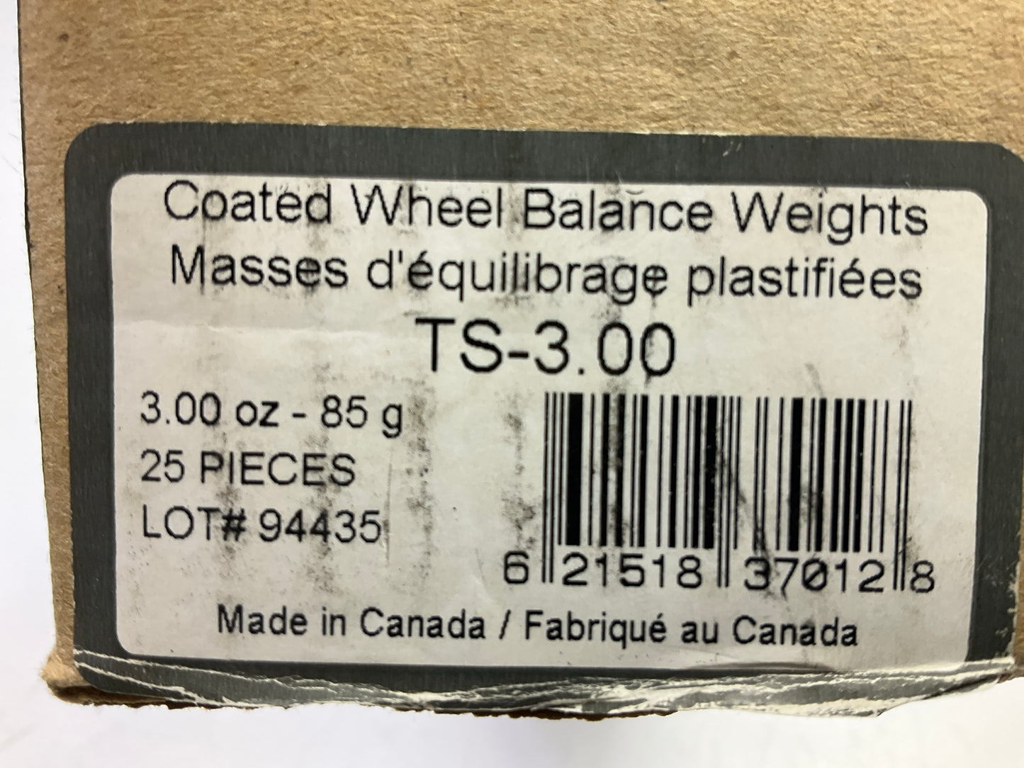 Plombco TS-3-00 Wheel Balancing Weights, 3 Oz Each - 24 Pcs