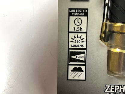 Police Security 99639 Zephyr Flashlight 260 Lumen Cree LED, Use (2) AA Batteries