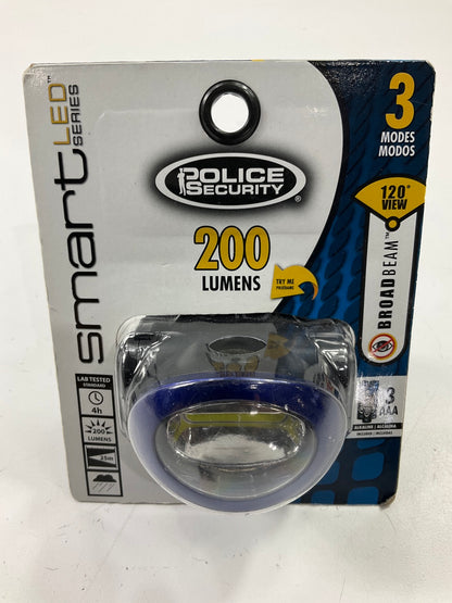 Police Security 99645-200 Headlamp Head Mounted Flashlight Lamp 200 Lumen, 3 AAA