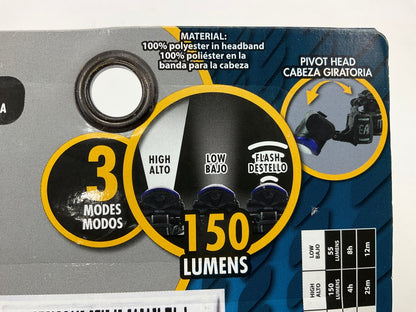 Police Security 99645 LED Headlamp - 55-150 Lumens, Takes AAA Batteries