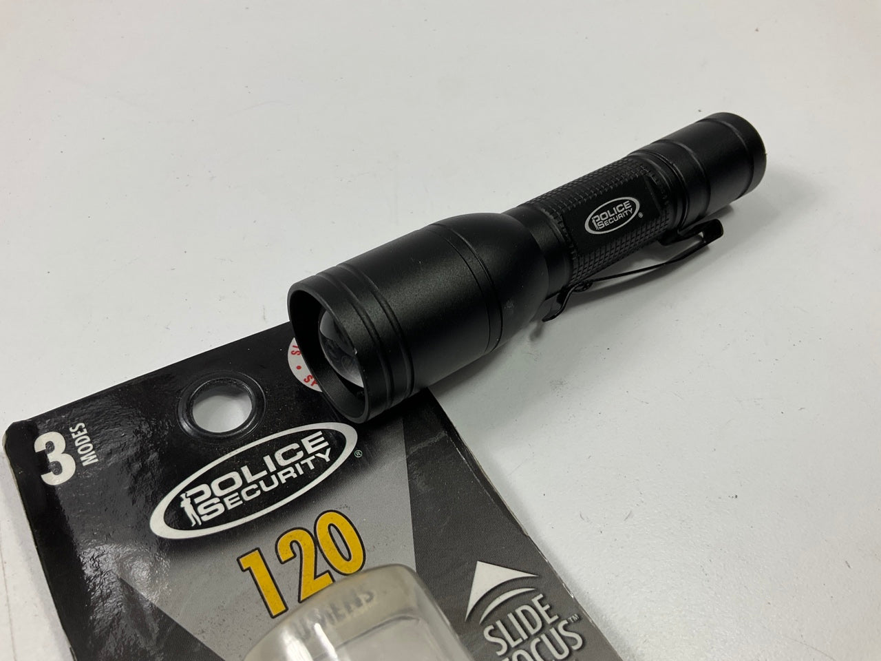 Police Security 99815 Shield Series Flashlight, 120 Lumen LED, Black, Takes AA