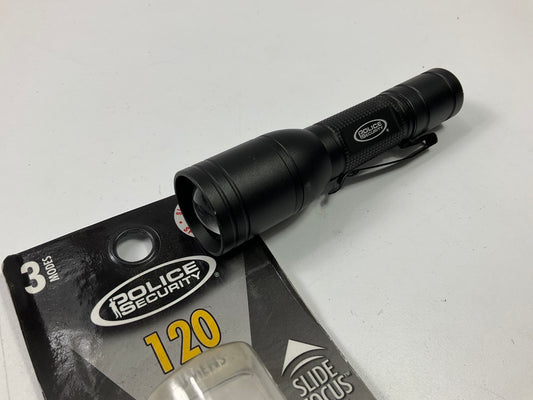 Police Security 99815 Shield Series Flashlight, 120 Lumen LED, Black, Takes AA