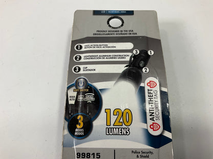 Police Security 99815 Shield Series Flashlight, 120 Lumen LED, Black, Takes AA