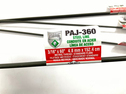 (5) Poly Armour PAJ-360 PVF Coated Steel Brake Line, 60'' Long, 3/16'' Diameter