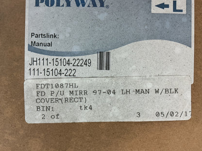 Polyway 111-15104-222 Left Mirror For 2002-2004 Ford F-150 Pickup