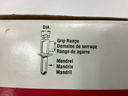 Avdel Plated Steel Rivets SD88, 1/4'' Rivet Diam., 3/8''-1/2'' Grip Range 100 /pack