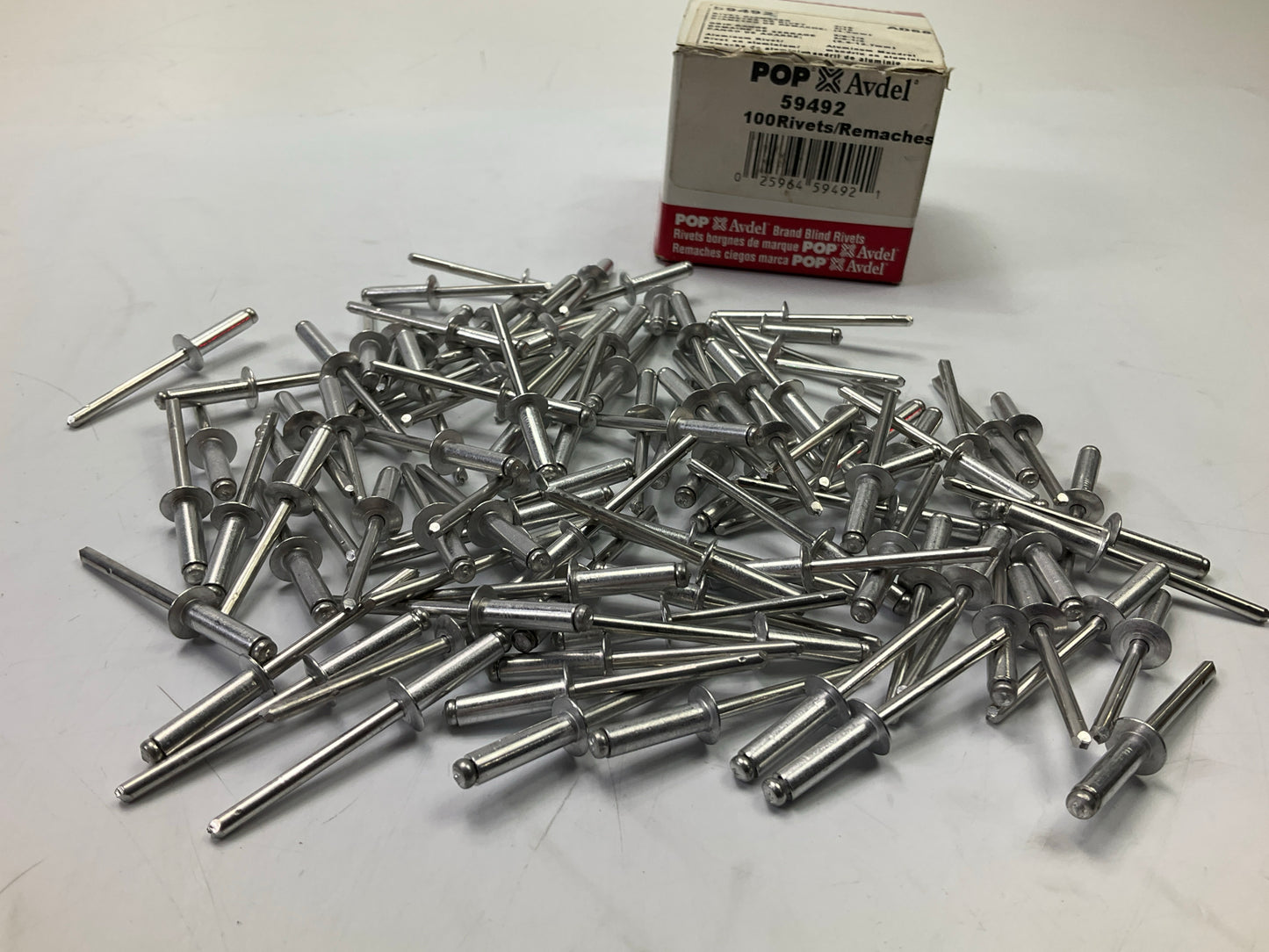 POP 59492 - 3/16'' X 1/2'' SAE Aluminum Medium Head Silver Blind Rivets, 100 Pack