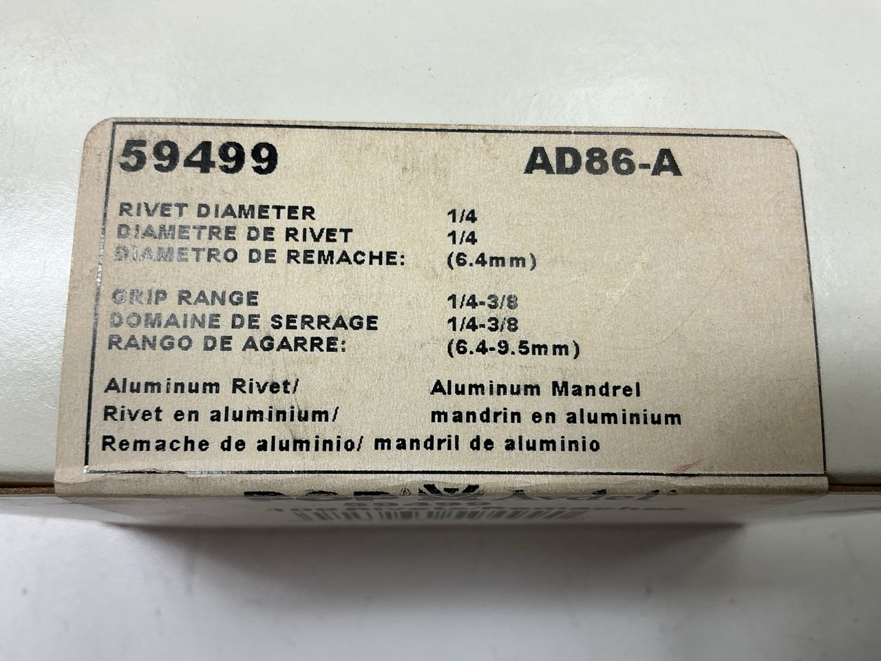 1000 Pcs POP Avdel 59499 Blind Aluminum Rivet 1/4'' Diameter 1/4''-3/8'' Grip Range