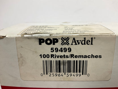 POP Avdel 59499 Blind Aluminum Rivet 1/4'' Diameter 1/4''-3/8'' Grip Range 100 Pcs