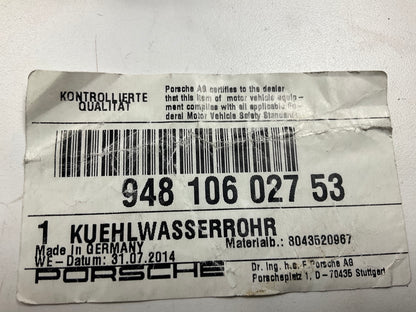 NEW 11-18 OEM Porsche Cayenne Turbo 958 4.8L Motor Engine Coolant Pipe Hose Tube