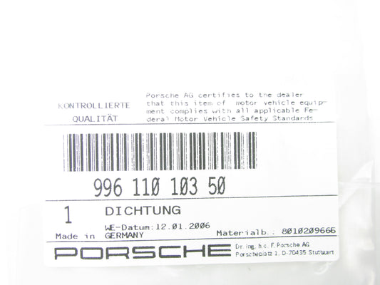NEW GENUINE OEM Porsche 99611010350 Intake Manifold Gasket 99-04 911 3.4 3.6L H6