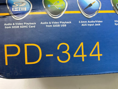 Power Acoustik PD-344 Car Radio 3.4-Inch DVD/CD Single DIN Receiver Stereo