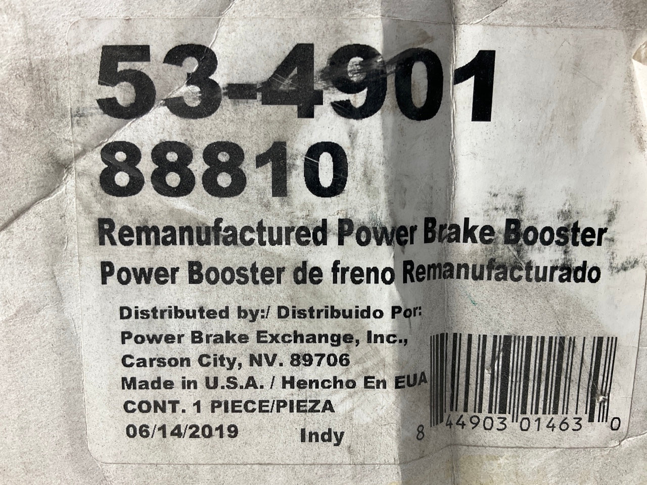 Reman. Power Brake Exchange 53-4901 Brake Booster For 1996-2000 Toyota RAV4